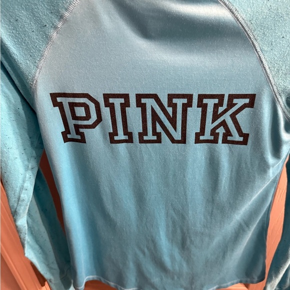 Victoria Secret PINK Women’s blue long sleeve hooded pullover top Size XS - Picture 3 of 9